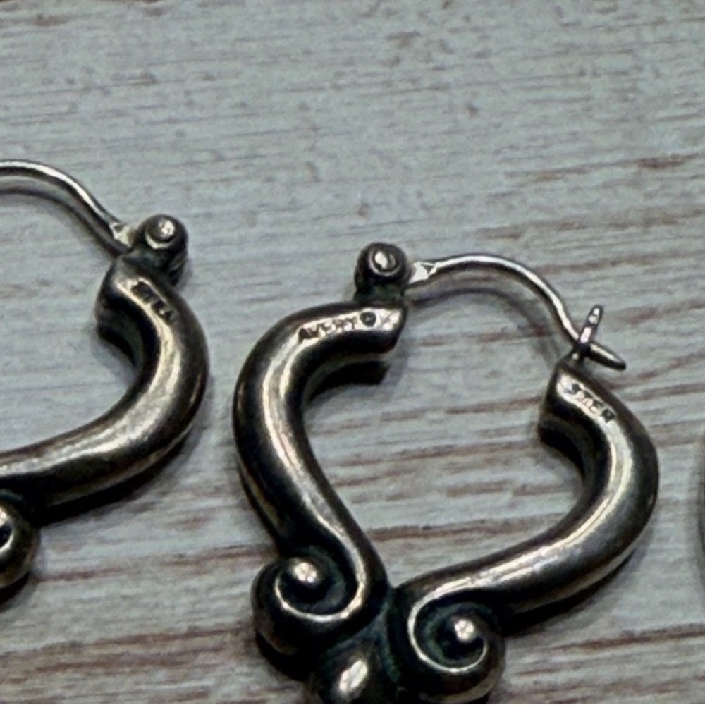 James Avery Retired Scroll Earrings Sterling Silver View 2